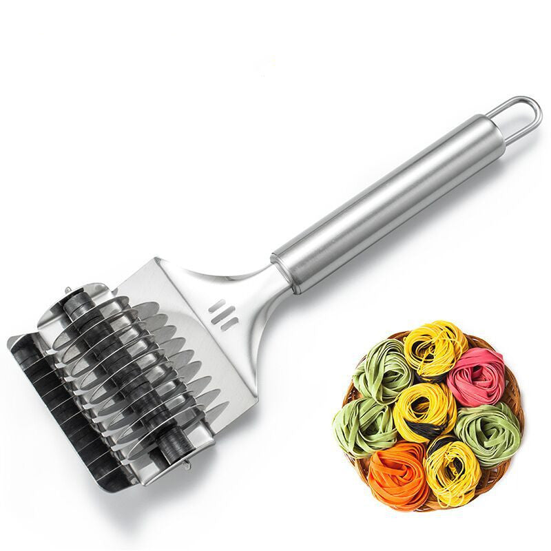 Manual Noodle Cutter Stainless Steel Roller Noodle Maker Fast Food Noodles Dough Rolling Machine Pasta Tools Gadgets For Kitchen