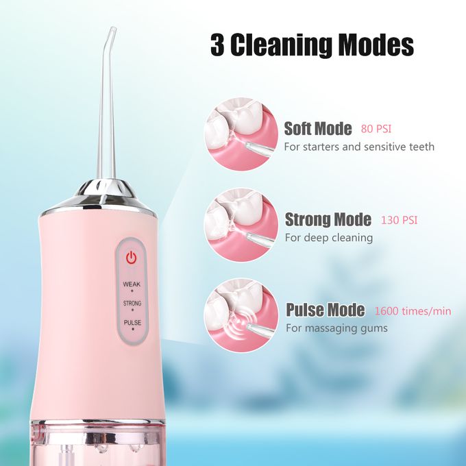 Oral Irrigator 3 Modes USB Rechargeable Water Flosser Portable