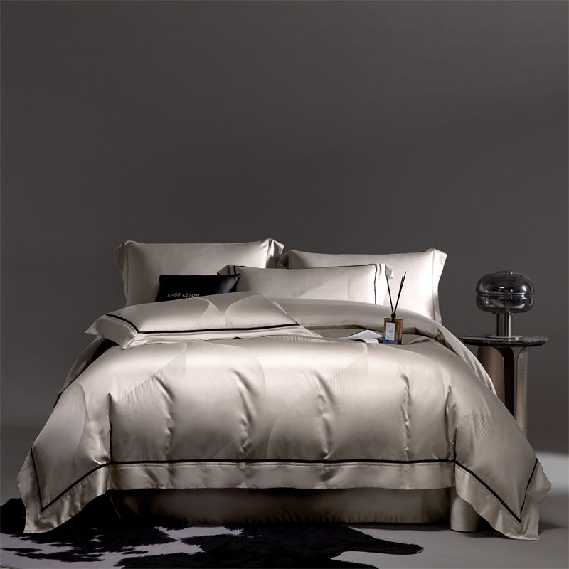 160S Horse Cotton Jacquard Four Piece Set Cotton Bed Sheet And Duvet Cover