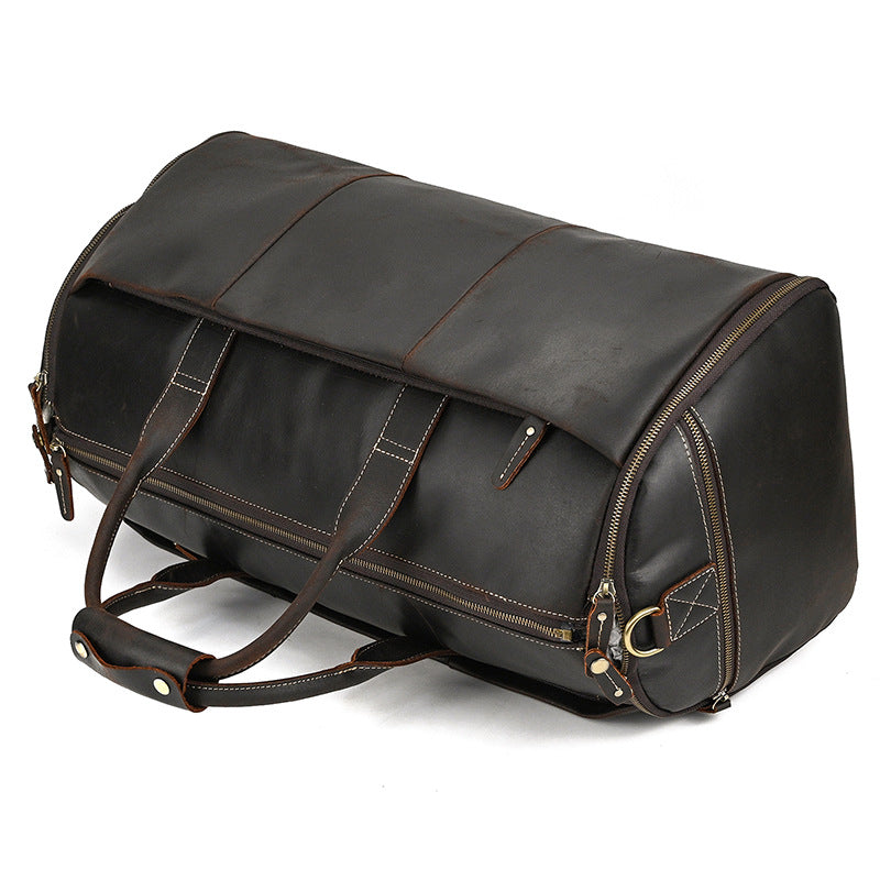Leather Man Folding Business Travel Bag With Shoe Pocket