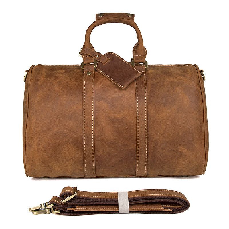 Vintage Distressed Men's Leather Travel Luggage Bag
