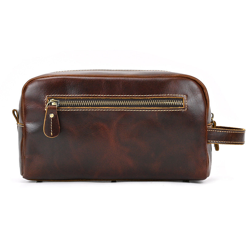 European And American Style Men's Crazy Horse Leather Clutch